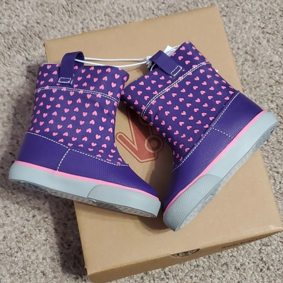 See Kai Run Basics Girl Ripley Hearts  Pull On Boots 5 - Picture 2 of 12